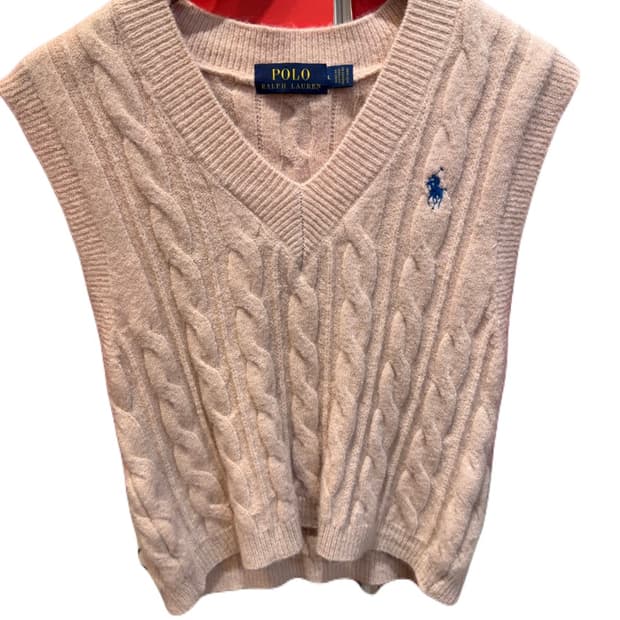 폴로랄프로렌 꽈배기 니트 조끼