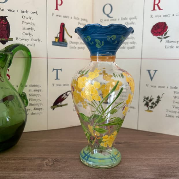 미국 빈티지 화병 핸드페인티드 꽃병