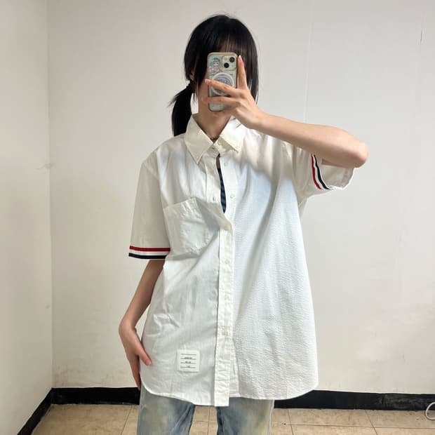 Thom Browne Tricolor Grosgrain CuffShirt