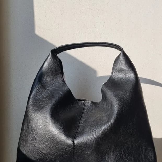 빈티지 레더 빅 숄더백 