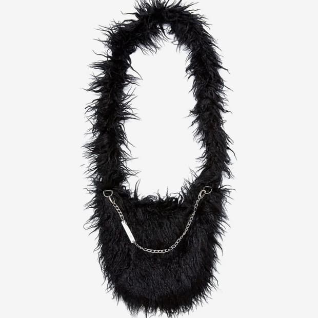 시스에이 컬리 퍼 크로스 백 [black]