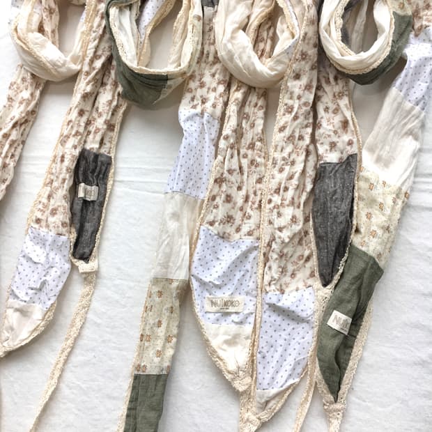 [HANDMADE] 핸드메이드 잔꽃 도트 패치워크 스카프 모리걸