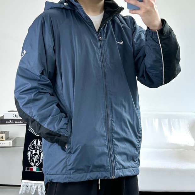 나이키 네이비 후드 바람막이 자켓 M 