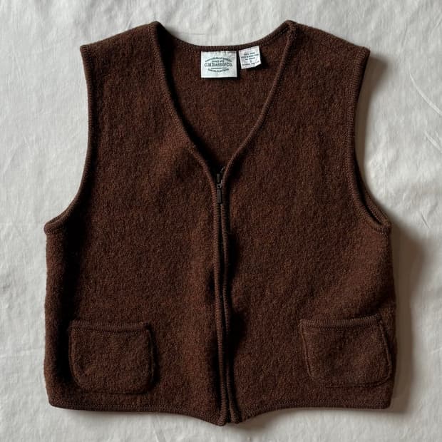 [W44] 90s USA G.H.BASS & CO. 브라운 집업 베스트