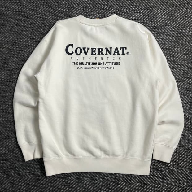 커버낫 헤비코튼 빅로고 크림 맨투맨o 4450