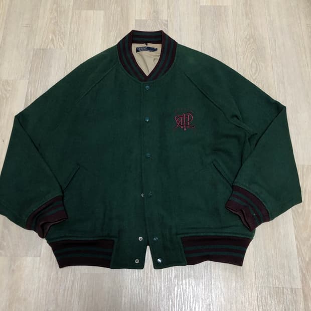 (L) 90's 폴로 랄프로렌 POLO 스크램블로고 스타디움 바시티 자켓