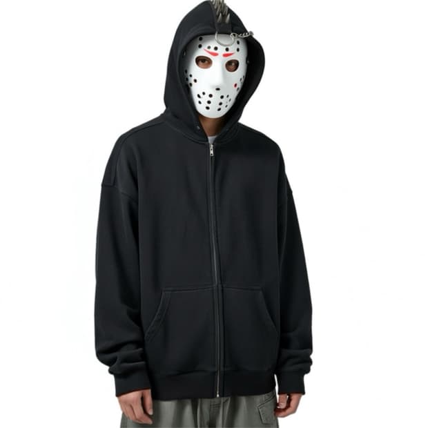 웰던 24ss 펑키 pvc 스파이크 모호크후디 집업