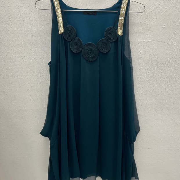 숄더스팽클 실크드레스