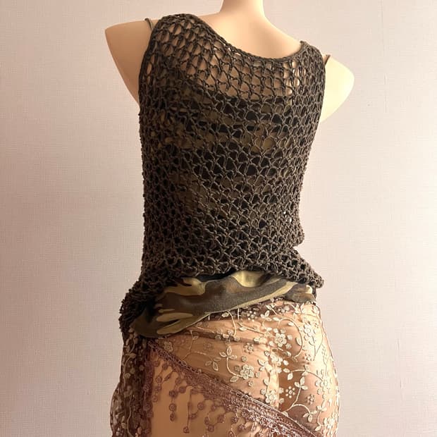 Military sleeveless + knit sleeveless