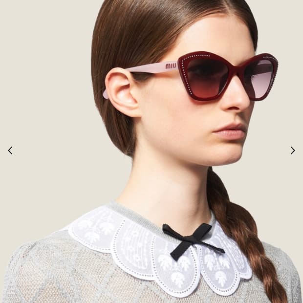 Miu Miu 라인스톤 로고 선글라스 아시아핏