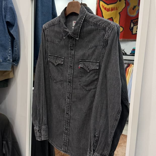 Levis 리바이스 웨스턴 흑청 데님 셔츠