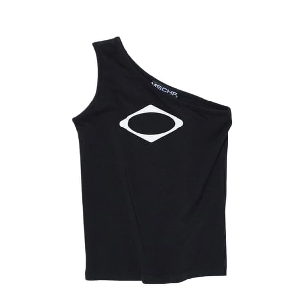 미스치프 롬버스 원 숄더 탑 블랙