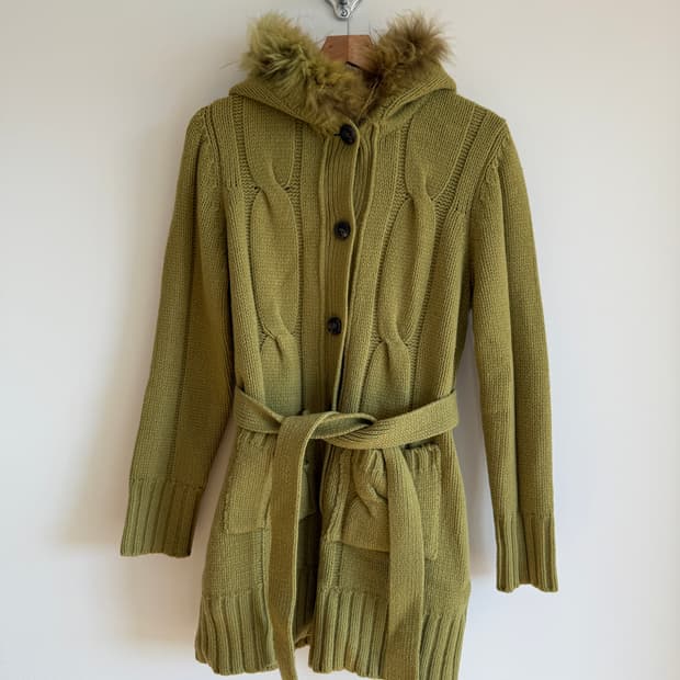 Pre owned 울&캐시미어 롱 니트 후드