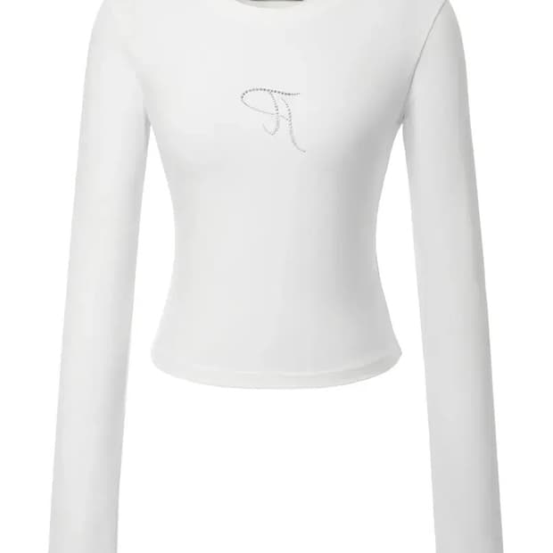 [S] 쓰리타임즈 쥬얼 롱슬리브 화이트