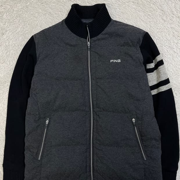 핑 덕다운 니트 집업 가디건/#155