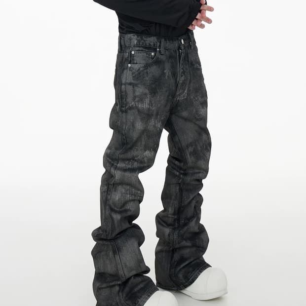 그레이 워싱 데님 팬츠