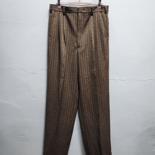 90s DANPOL 덴폴 모직 투턱 와이드 슬랙스 