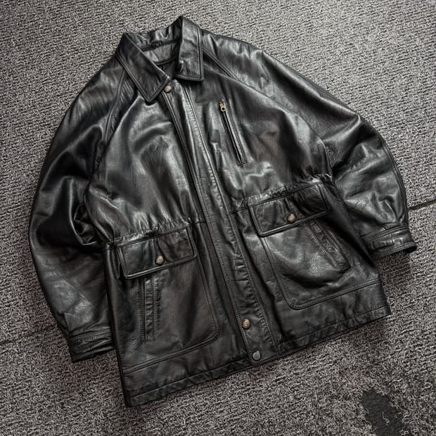 빈티지 아카이브 카우하이드 소가죽 롱자켓 3208