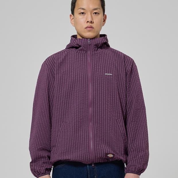 디키즈 체크 퍼플 바람막이