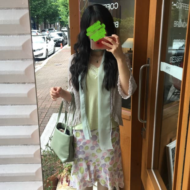 모리걸 도트 스커트 세트