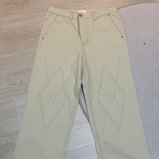 etce 코튼 크림팬츠