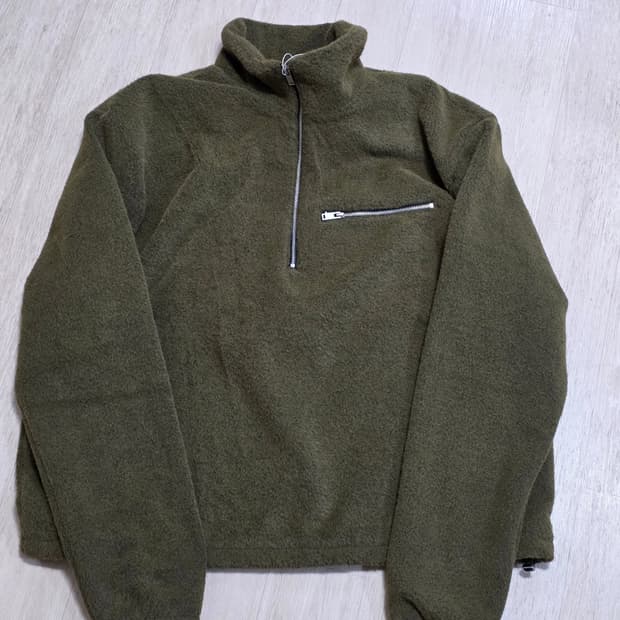 [L] 자라 플리스 하프집 올리브