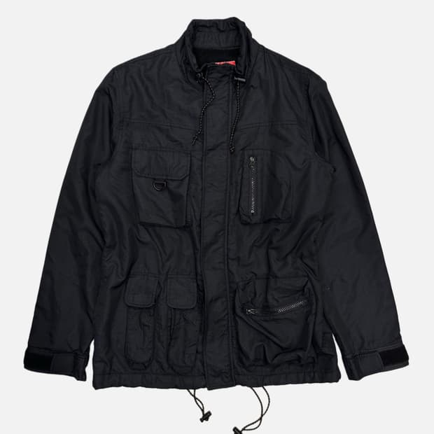 nylon utility pocket zip-up jacket