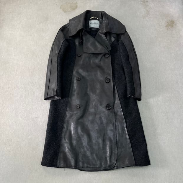 W 95 막스마라 더블 브레스티드 울 롱 코트