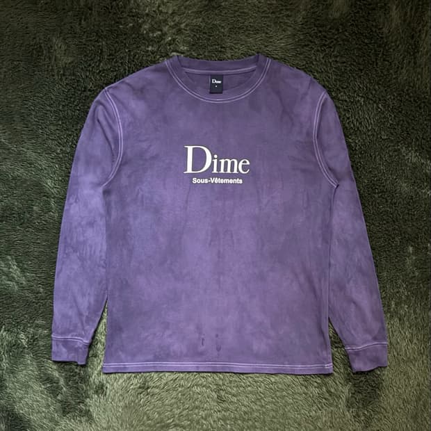 [M] DIME 다임 오리지널 로고 프린트 핸드 다잉 롱슬리브