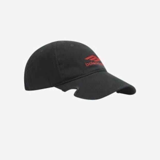 발렌시아가 3B 스포츠 아이콘 캡 블렉 레드