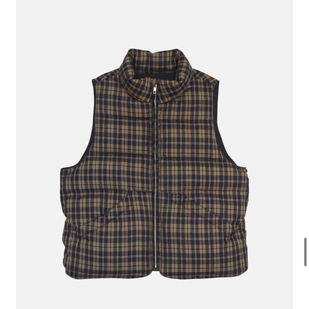 엔조블루스 체크 패딩 베스트