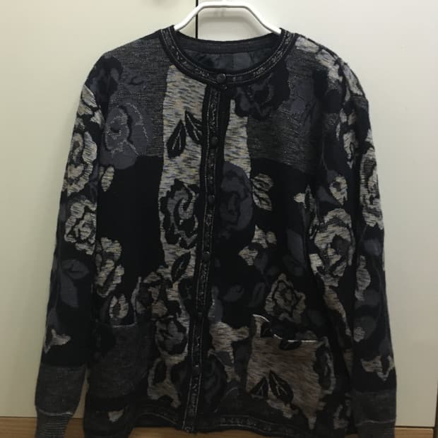 빈티지 장미 가디건