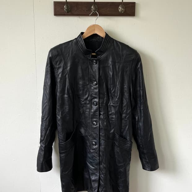 astoria 차이나 넥 레더 자켓