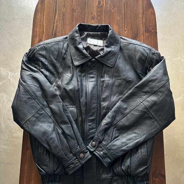 예케 빈티지 블루종 레더 자켓 