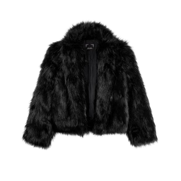 힐다 버클 카라 퍼자켓 블랙