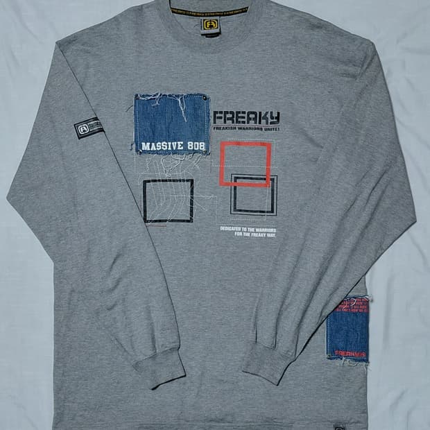 [희귀/3L] FREAKY(프리키) 올드스쿨 데님 패치 롱 슬리브