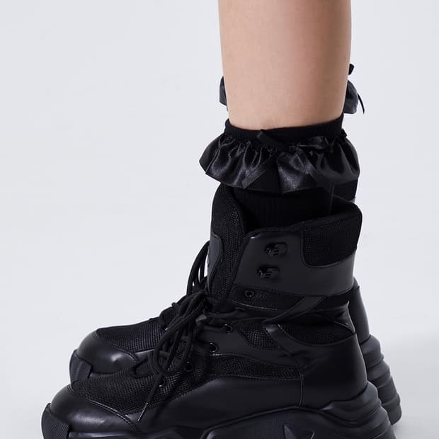 yeel PLATFORM BOOTS SNEAKERS BLACK