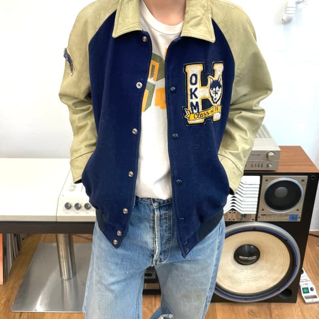 [L] 80s 빈티지 바시티 자켓