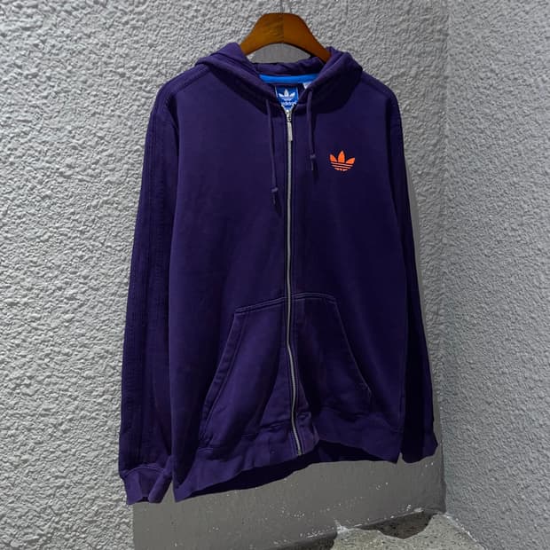 아디다스 퍼플 후드집업