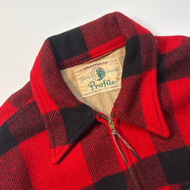 50s~ Profile SPROTSWEAR  체크패턴 울 셔츠자켓