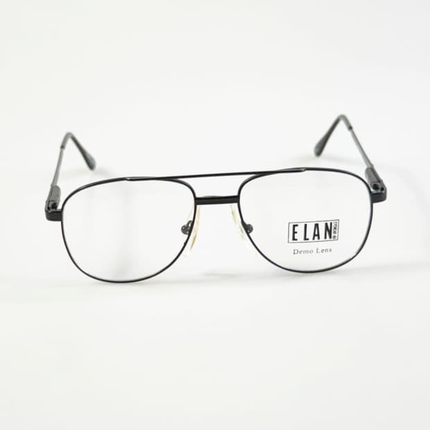 90s ELAN 블랙 보잉 스퀘어 메탈 프레임 빈티지 안경