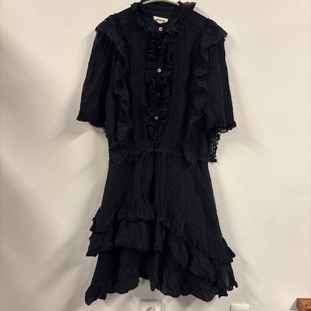 ZADIG&VOLTAIRE 블랙 프릴 원피스 S