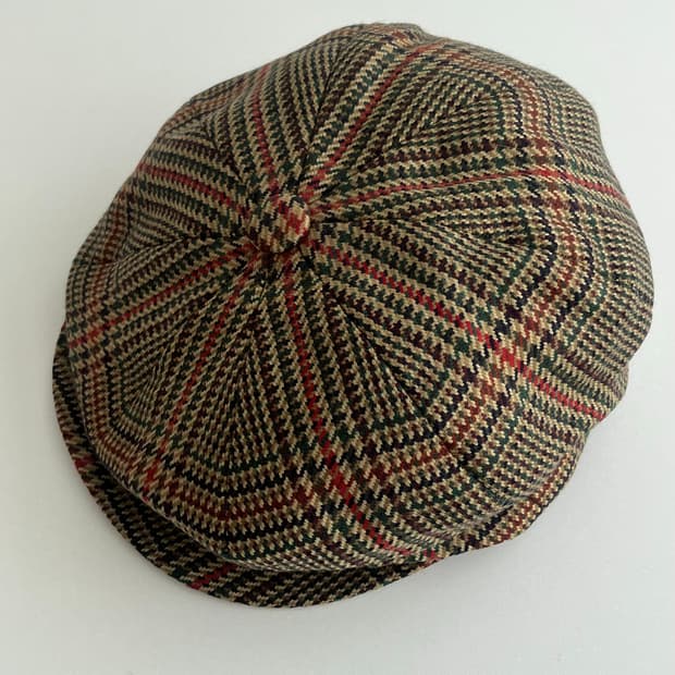 바버 Barbour 울 뉴스보이캡 체크 베이지