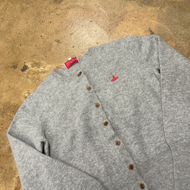 비비안웨스트우드 그레이 레드 라벨 가디건