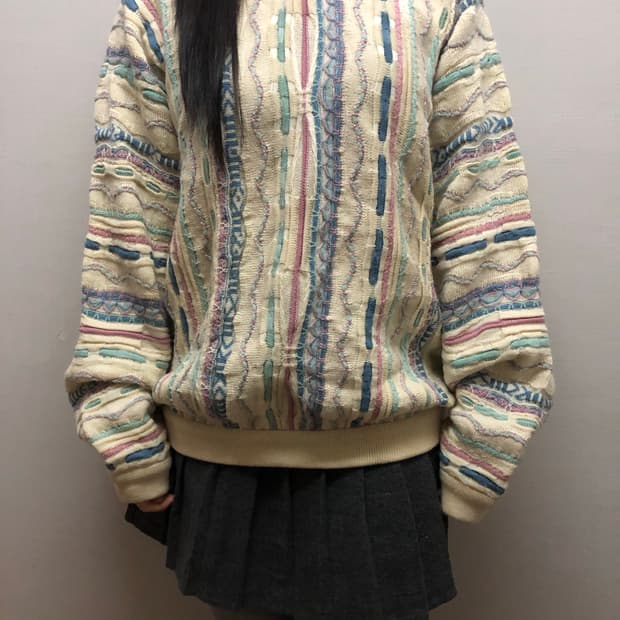 빈티지 소울오브오스트레일리아 믹스 컬러 케이블 니트