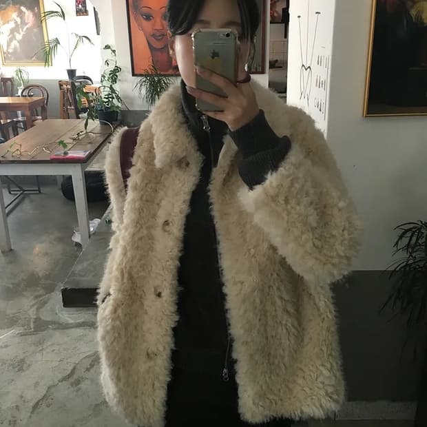 도클 양털 카라 울모80 램스 퍼자켓