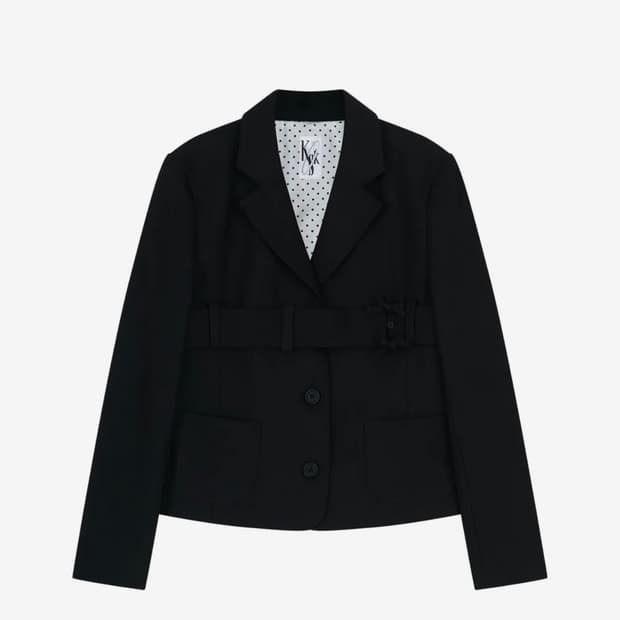 카시코 리본 벨트 프레피 자켓 Ribbon Belted Preppy