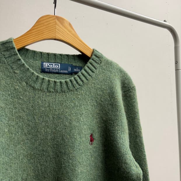 폴로 울 민트그린 니트