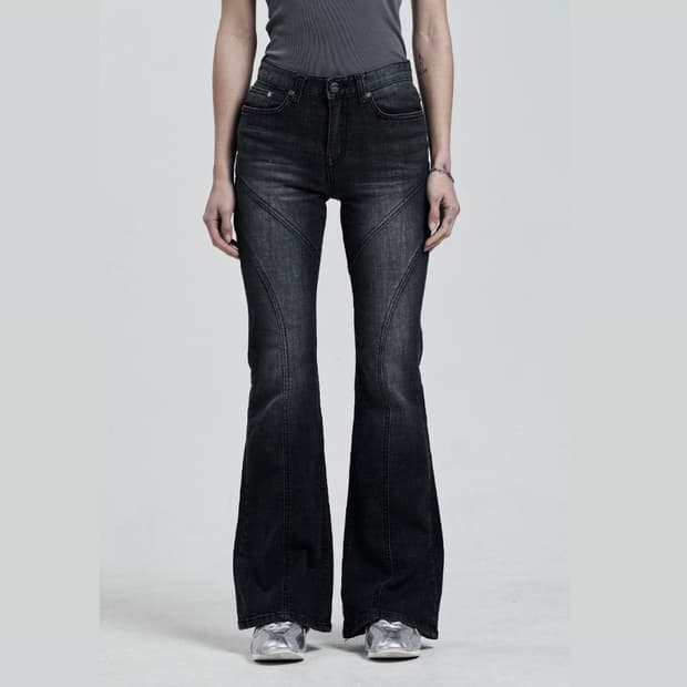 시너진 라인 워싱 데님 팬츠