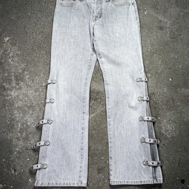 MORGAN - Side Buckle Denim Pants